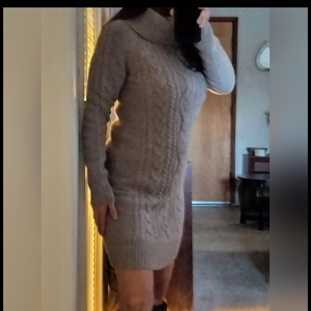 Cozy Cable Knit Sweater Dress